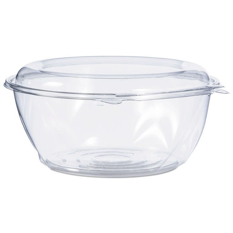 SafeSeal Tamper-Resistant, Tamper-Evident Bowls with Dome Lid, 64 oz, 8.9" Diameter x 4" h, Clear, Plastic, 100/Carton