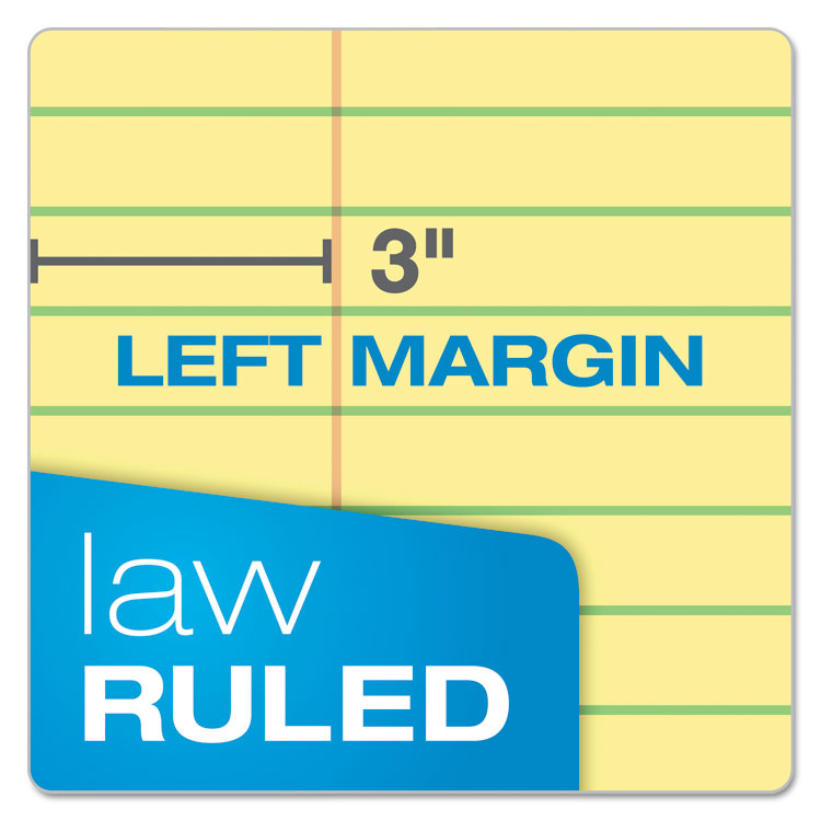 Double Sheet Pads, Pitman Rule Variation (Offset Dividing Line - 3" Left), (100) Canary Yellow 8.5 x 11 Sheets