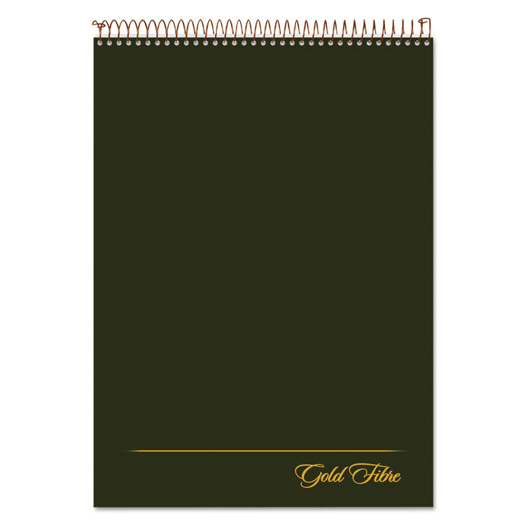 Gold Fibre Wirebound Project Notes Pad, Green Cover, Project-Management Format, (70) White 8.5 x 11 Sheets
