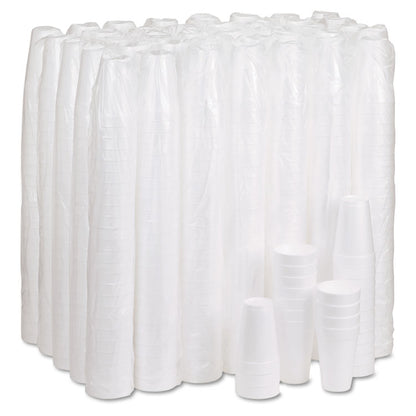 Foam Drink Cups, 16 oz., White, 25/Bag, 40 Bags/Carton