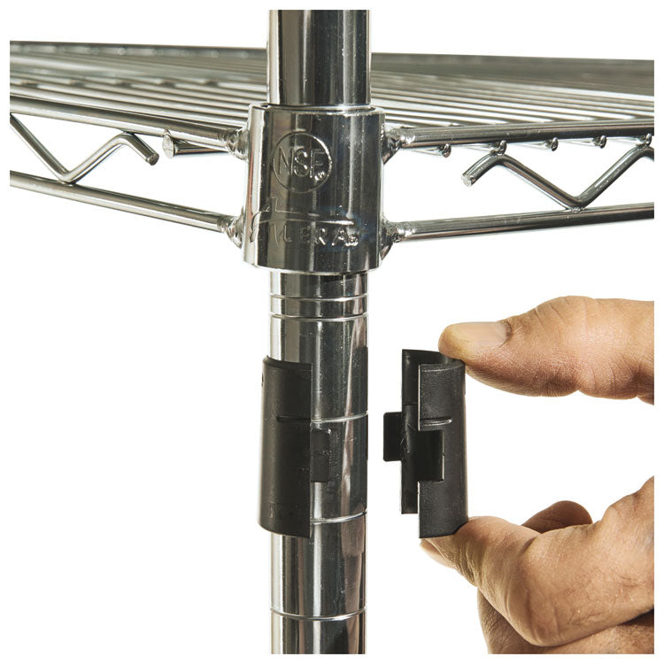 NSF Certified Industrial Four-Shelf Wire Shelving Kit, 36w x 24d x 72h, Silver