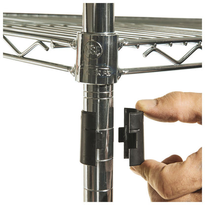 NSF Certified Industrial Four-Shelf Wire Shelving Kit, 36w x 24d x 72h, Silver