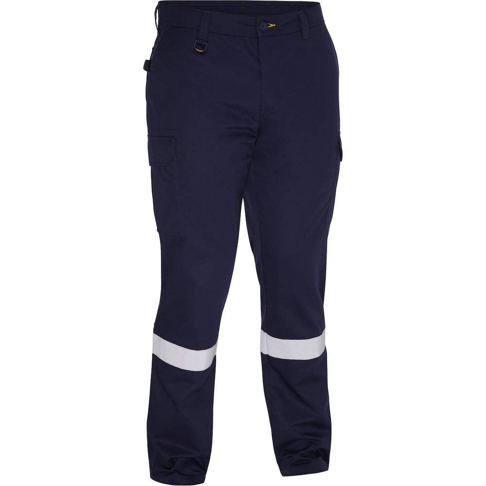 Bisley Workwear by PIP Navy Taped Cargo Pant -industrial Wash Durable