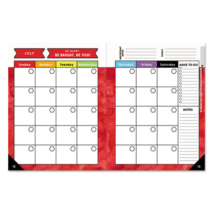 Teachers Planner, Weekly/Monthly, 7 Classes, Balloon Artwork, Multicolor Cover, 10.88 x 8.38 Sheets, 12-Month (July to June)