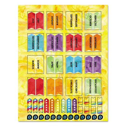Teachers Planner, Weekly/Monthly, 7 Classes, Balloon Artwork, Multicolor Cover, 10.88 x 8.38 Sheets, 12-Month (July to June)