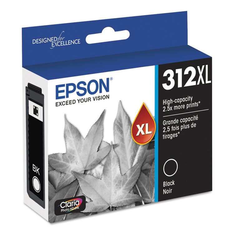 T312XL120-S (312XL) Claria High-Yield Ink, 500 Page-Yield, Black