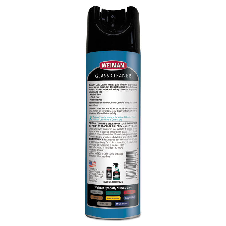 Foaming Glass Cleaner, 19 oz Aerosol Spray
