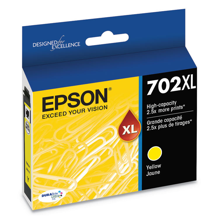T702XL420-S (702XL) DURABrite Ultra High-Yield Ink, 950 Page-Yield, Yellow
