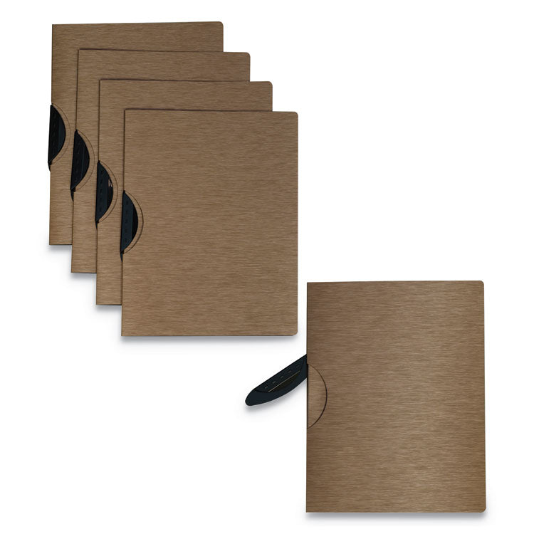 Modern Metallic Executive Style Report Cover, Swing Clip,  8.5 x 11, Bronze/Bronze, 5/Pack