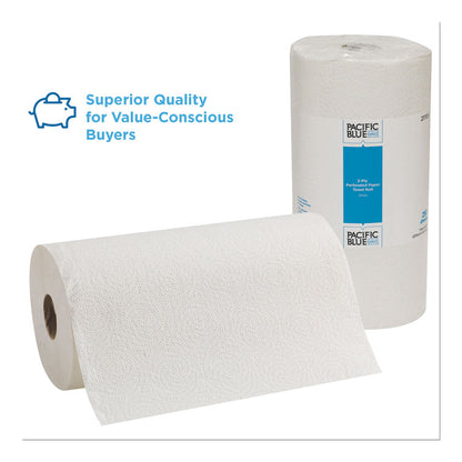 Pacific Blue Select Two-Ply Perforated Paper Kitchen Roll Towels, 2-Ply, 11 x 8.8, White, 250/Roll, 12 Rolls/Carton