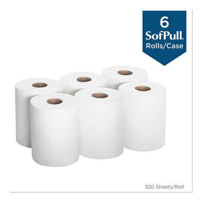 SofPull CenterPull Perforated Paper Towels, 1-Ply, 7.8 x 15, White, 320/Roll, 6 Rolls/Carton