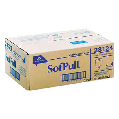 SofPull CenterPull Perforated Paper Towels, 1-Ply, 7.8 x 15, White, 320/Roll, 6 Rolls/Carton