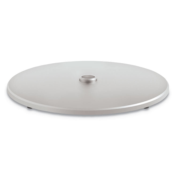 Arrange Round Disc Shroud Table Base, 26.82" x 26.82" x 1.42", Silver, Steel