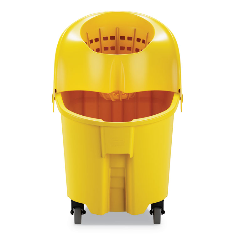 WaveBrake Institution Bucket and Wringer Combos, Down-Press, 35 qt, Yellow
