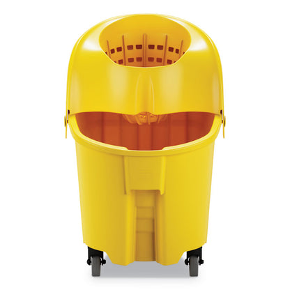 WaveBrake Institution Bucket and Wringer Combos, Down-Press, 35 qt, Yellow