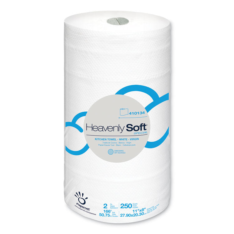Heavenly Soft Special Kitchen Paper Towels, 2-Ply, 11" x 167 ft, White, 12 Rolls/Carton