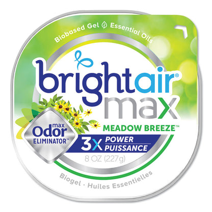 Max Odor Eliminator Air Freshener, Meadow Breeze, 8 oz Jar, 6/Carton