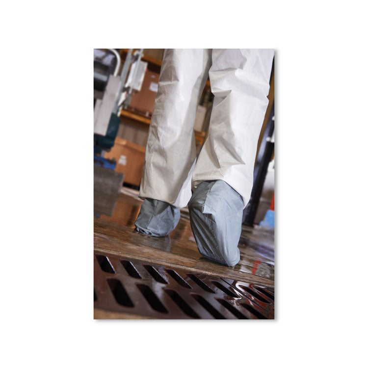 A45 Liquid and Particle Protection Surface Prep/Paint Coveralls, Hood, Elastic Wrist/Ankles, Boots, Medium, White, 25/Carton