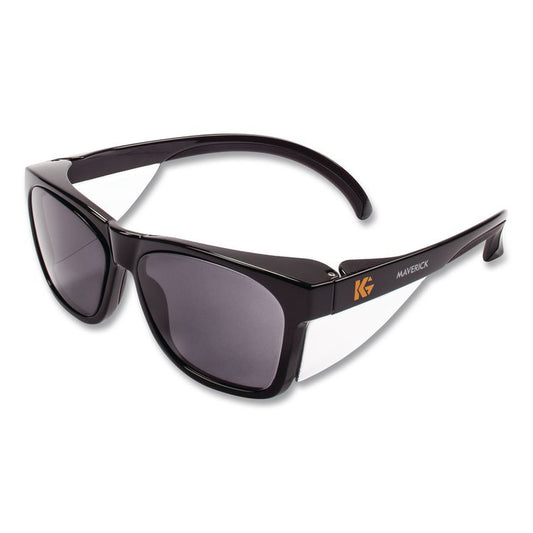 Maverick Safety Glasses, Black Full Frame, Smoke Dual Lens (Each)