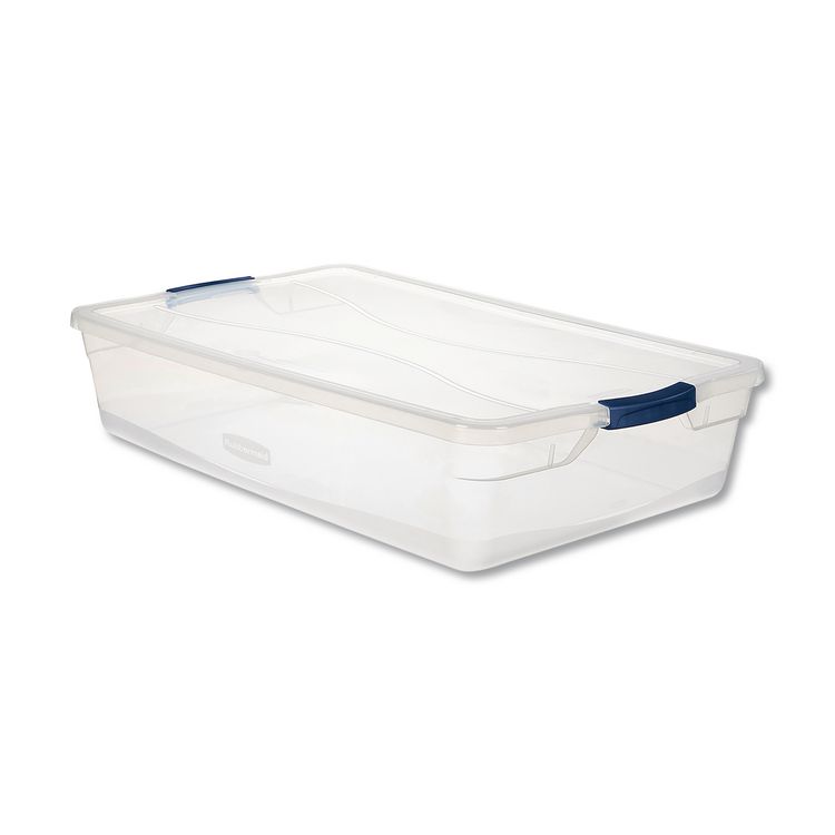 Clever Store Basic Latch-Lid Container, 10.25 gal, 17.75" x 29" x 6.13", Clear