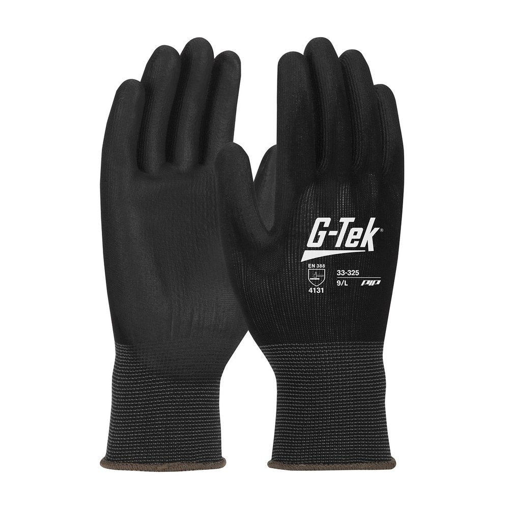 G-Tek by PIP HVY WGT Knit Nylon GLOVEW/POLYURETH. P/F XS, 12 Pairs/Pack