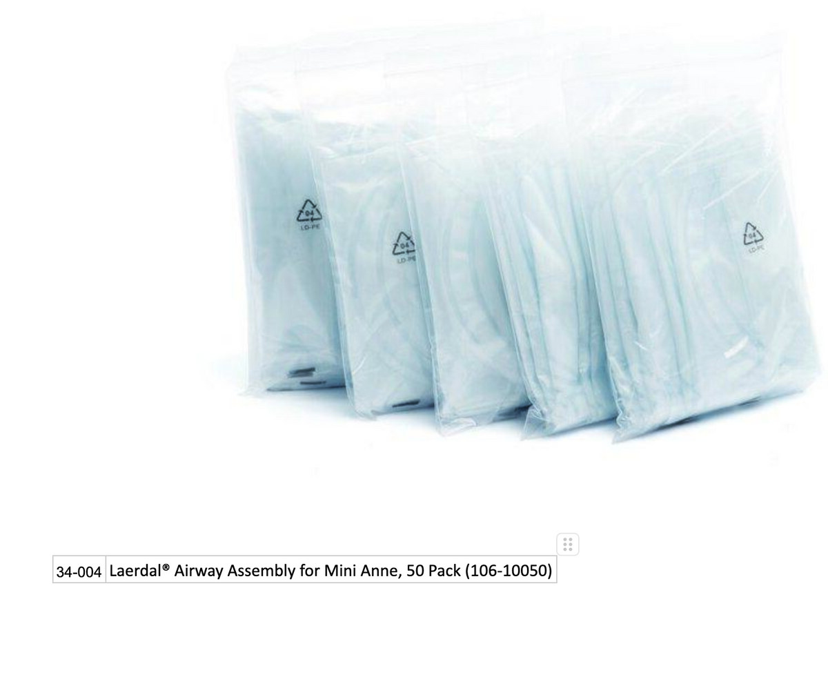 Kemp USA Laerdal® Airway Assembly for Mini Anne, 50 Pack (106-10050)