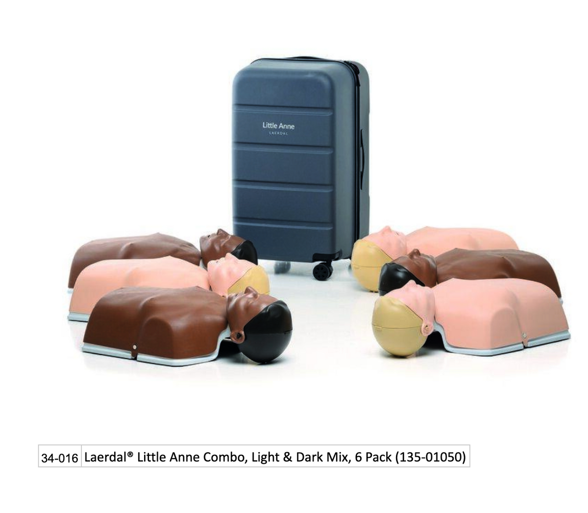 Kemp USA Laerdal® Little Anne Combo, Light & Dark Mix, 6 Pack (135-01050)
