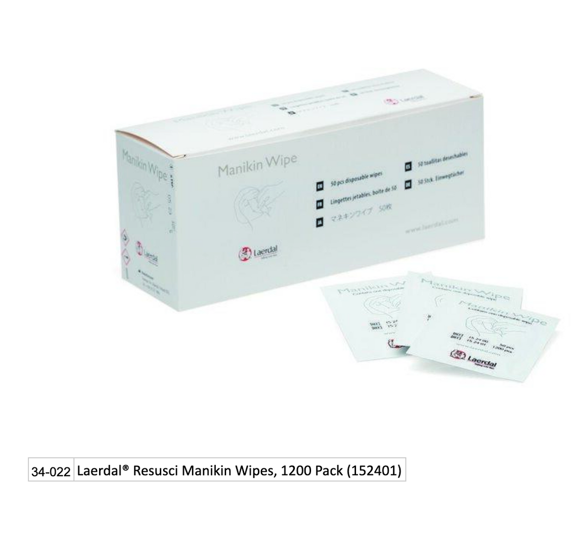 Kemp USA Laerdal® Resusci Manikin Wipes, 1200 Pack (152401)