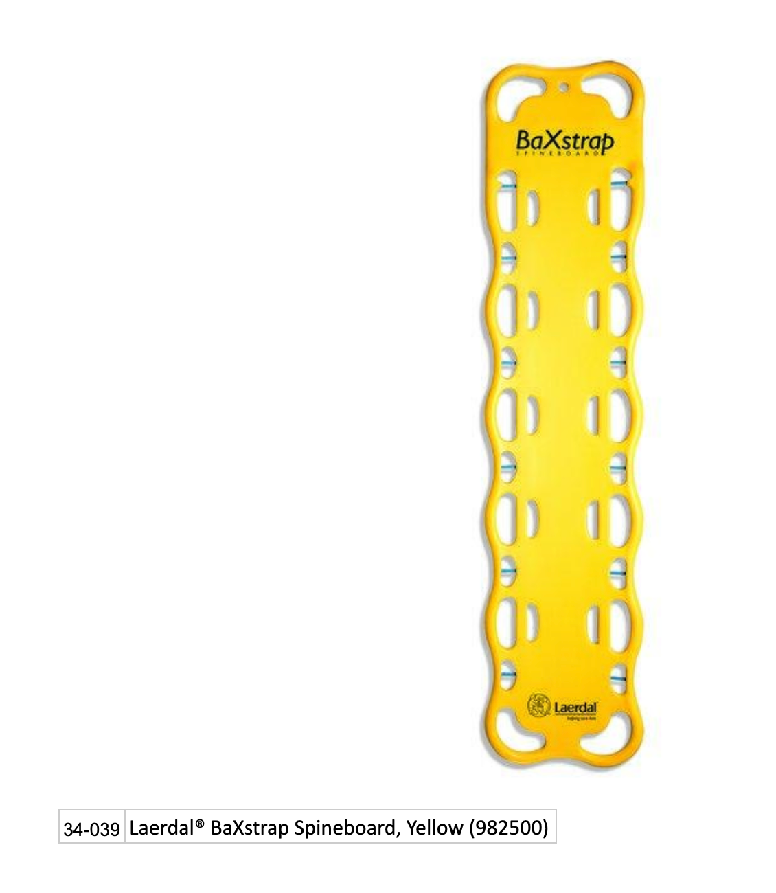 Kemp USA Laerdal® BaXstrap Spineboard, Yellow (982500)