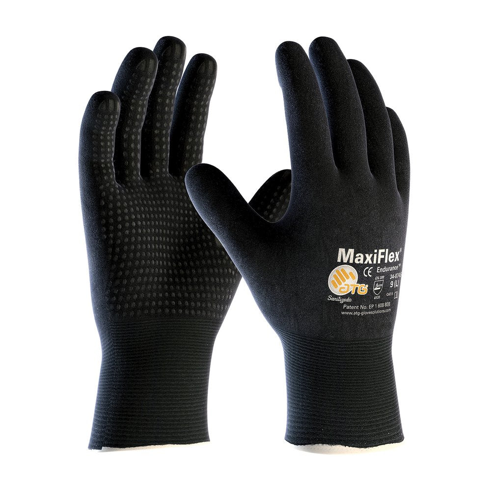 PIP Maxiflex Endurance 15GNY Full Coat BLK Micro, 144 Pairs/Case