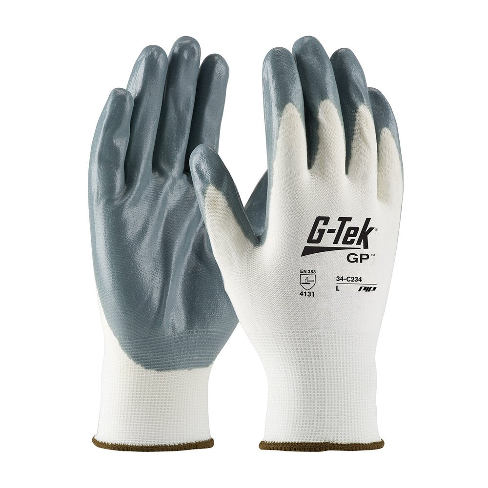 G-Tek by PIP Knit Nylon Glove W/NITRILE Foam P/F XS, 12 Pairs/Pack