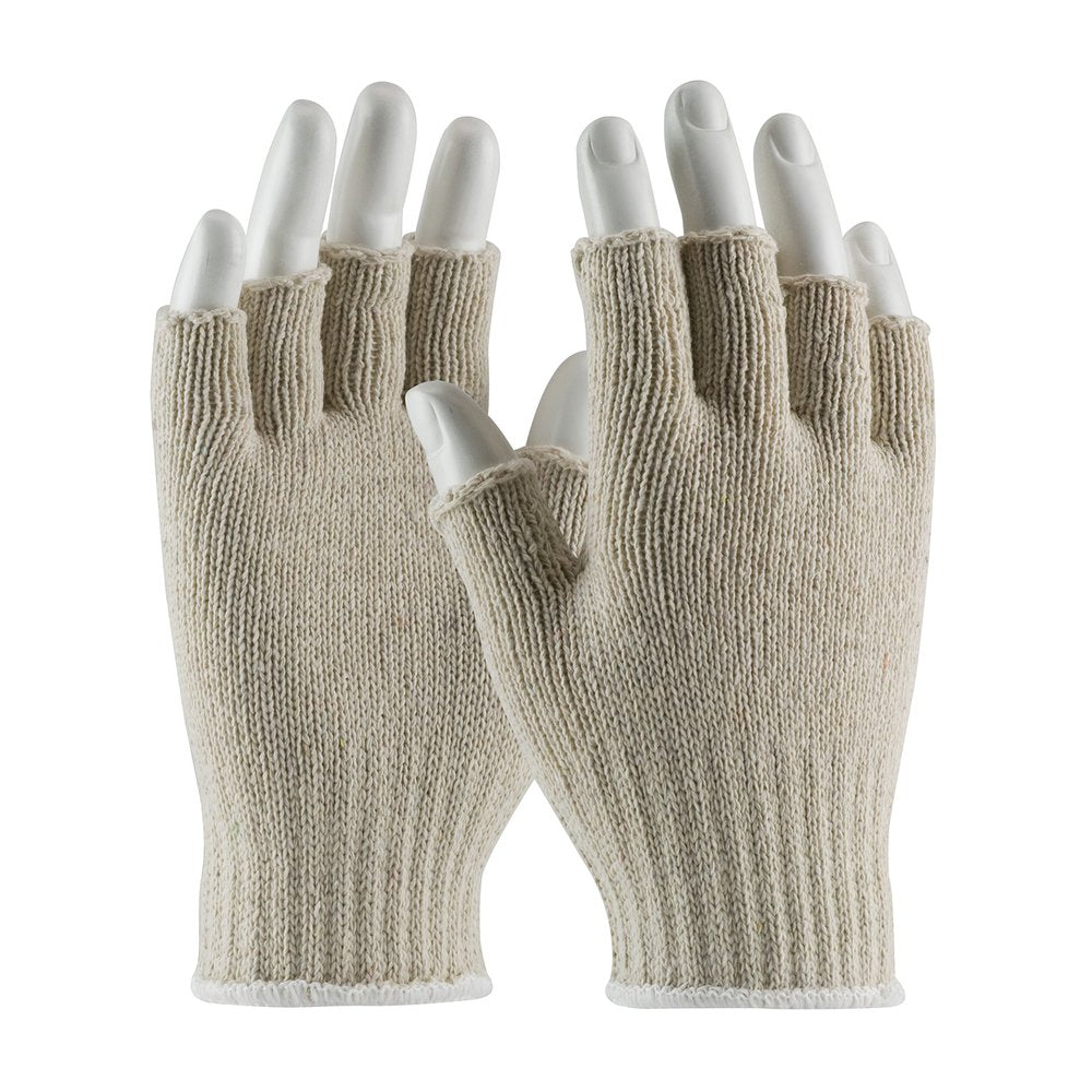 PIP MED WGT Knit COTT/POLYESTER Half Glove NAT S, 12 Pairs/Pack