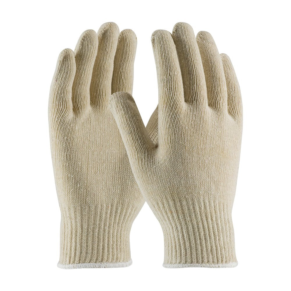 PIP MED WGT Knit COTTON/POLYESTER Glove 10G NAT L, 12 Pairs/Pack