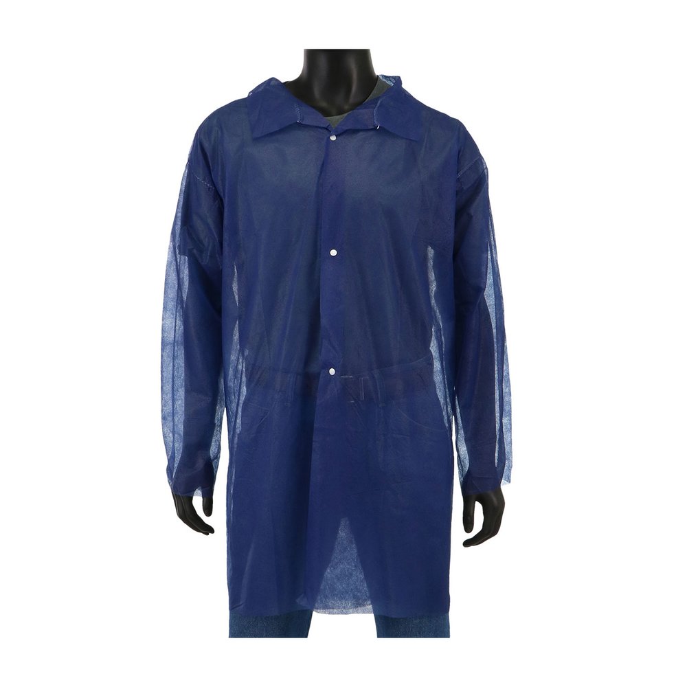 PIP Standard Weight Blue Labcoat- NO Pocket, 30/Case