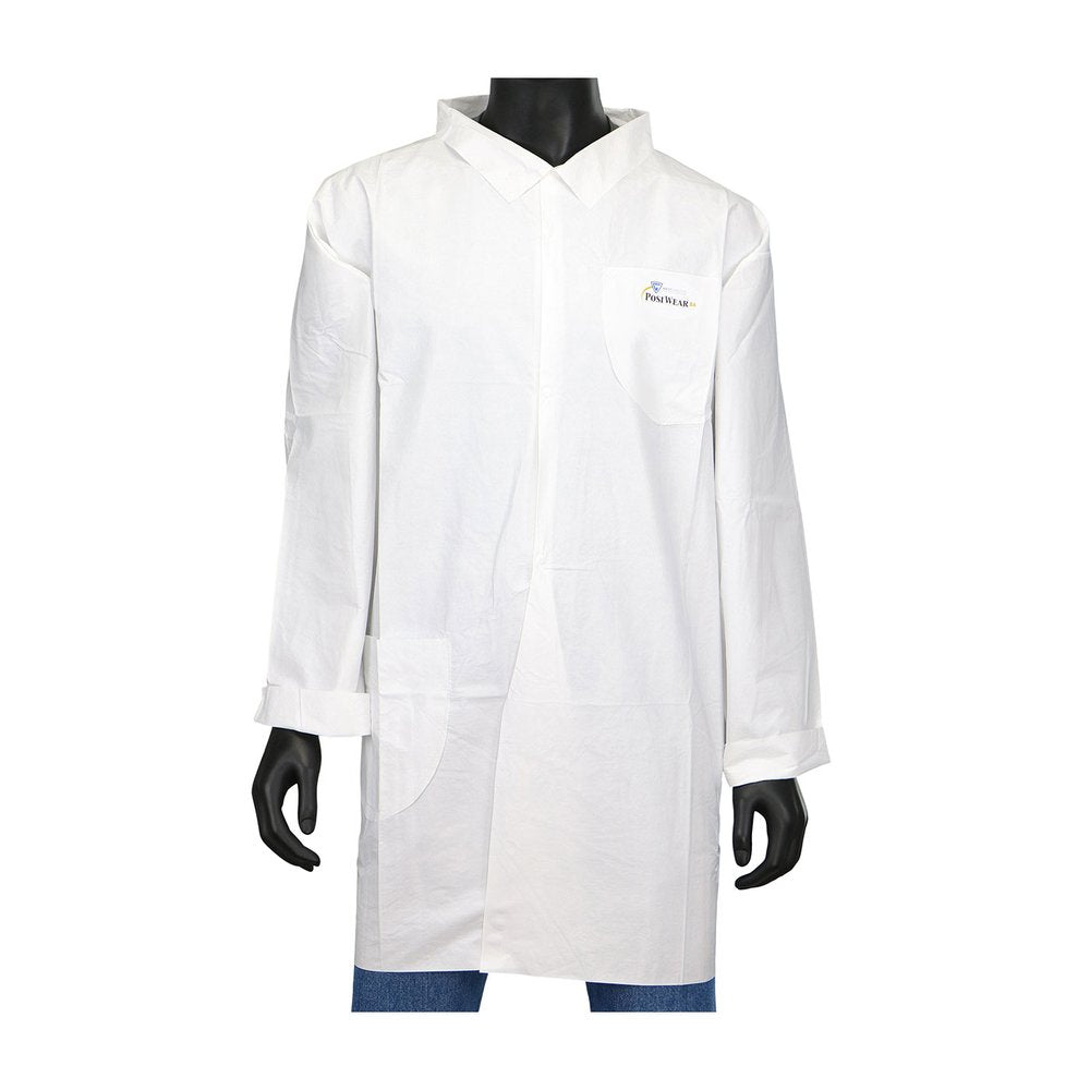 PIP Posi-wear Ba-white LAB Coat, 30/Case