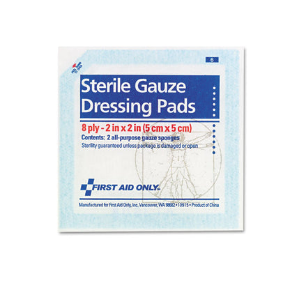 SmartCompliance Gauze Pads, Sterile, 8-Ply, 2 x 2, 5 Dual-Pads/Pack