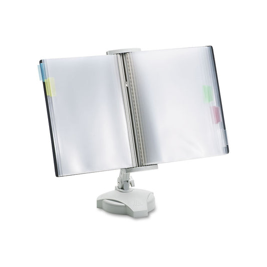 Reference Rack, Plastic, Letter, 10 Pockets, Platinum
