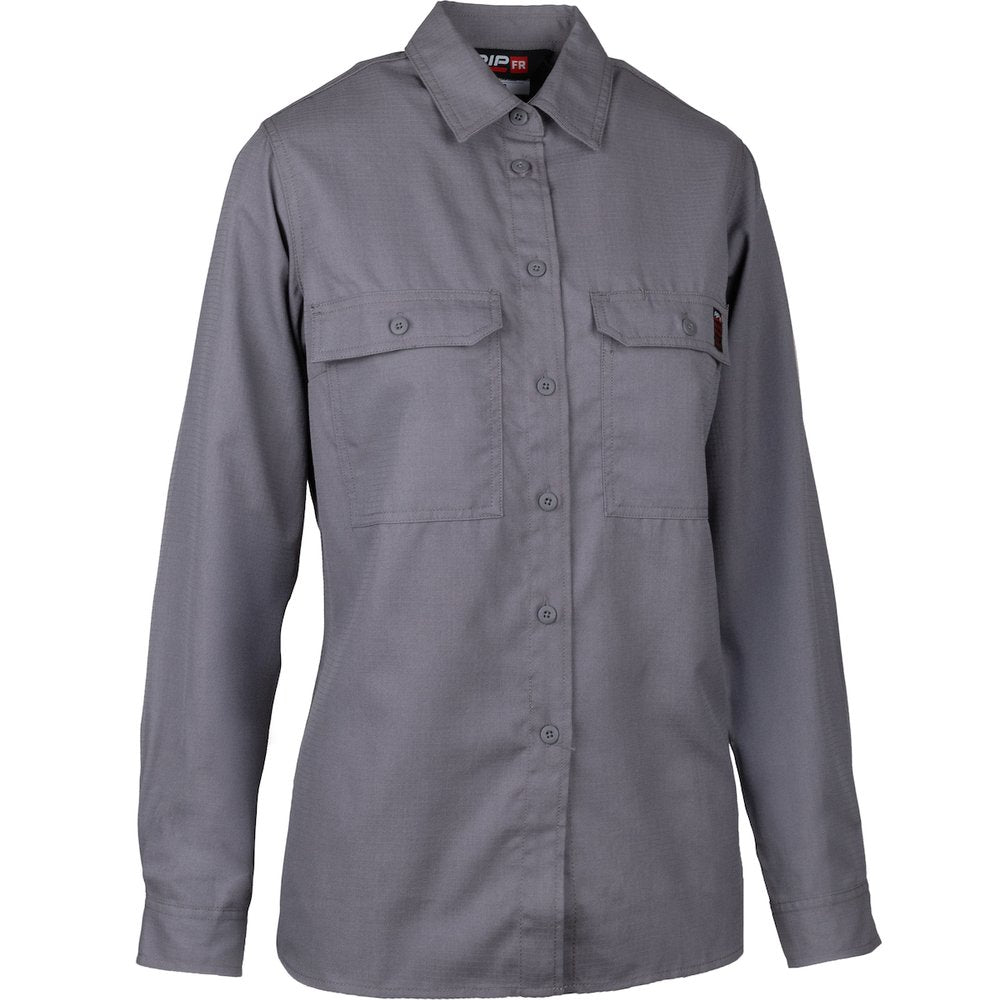PIP AR/FR Women's Ripstop LSLEEVE-9 CAL/CM2 GRY M