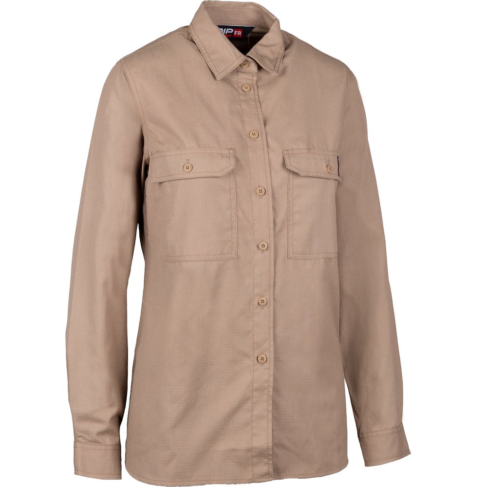 PIP AR/FR Women's Ripstop LSLEEVE-9 CAL/CM2 TAN 2X