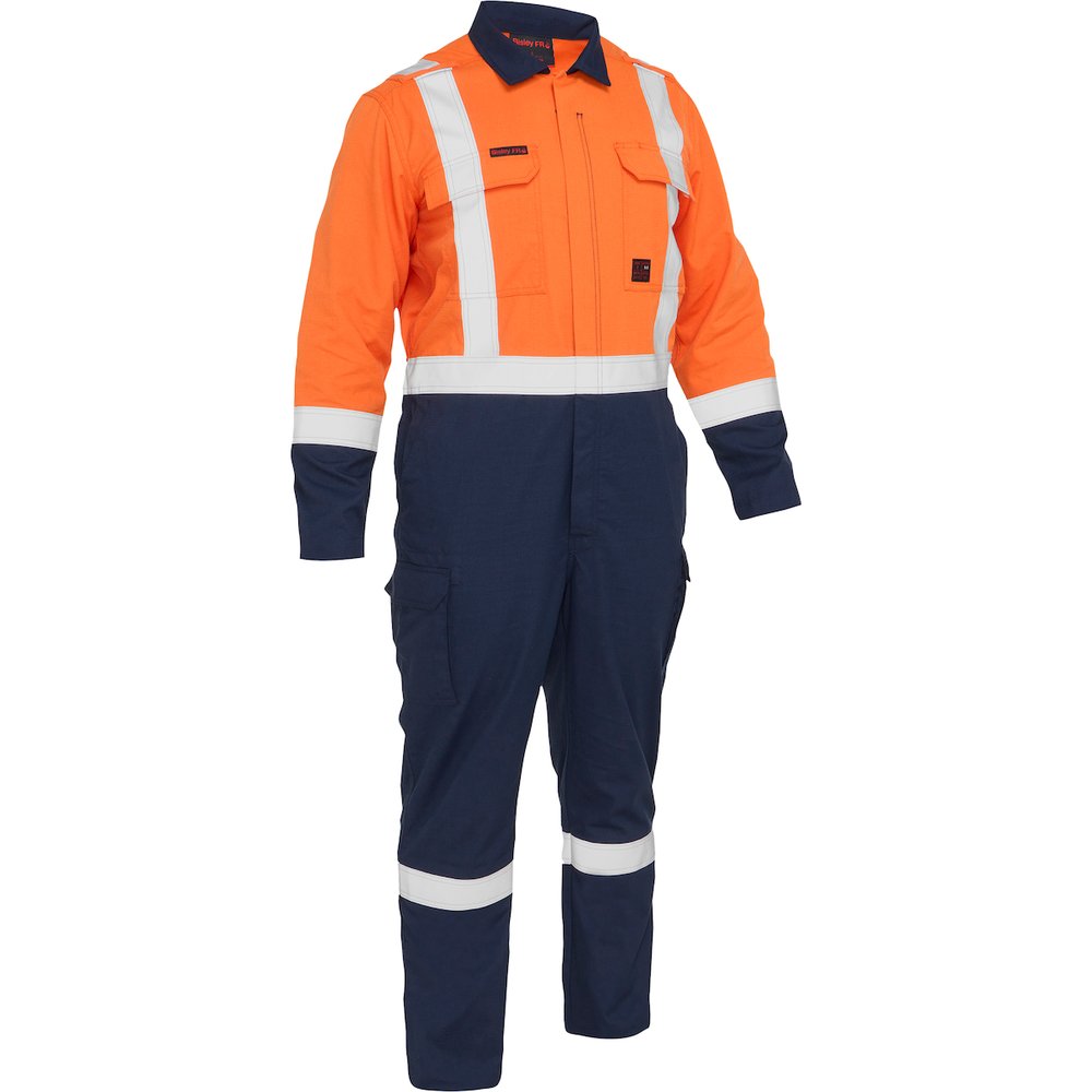Bisley Workwear by PIP AR/FR Ripstop Coverall ORANGE/NAVY 6X