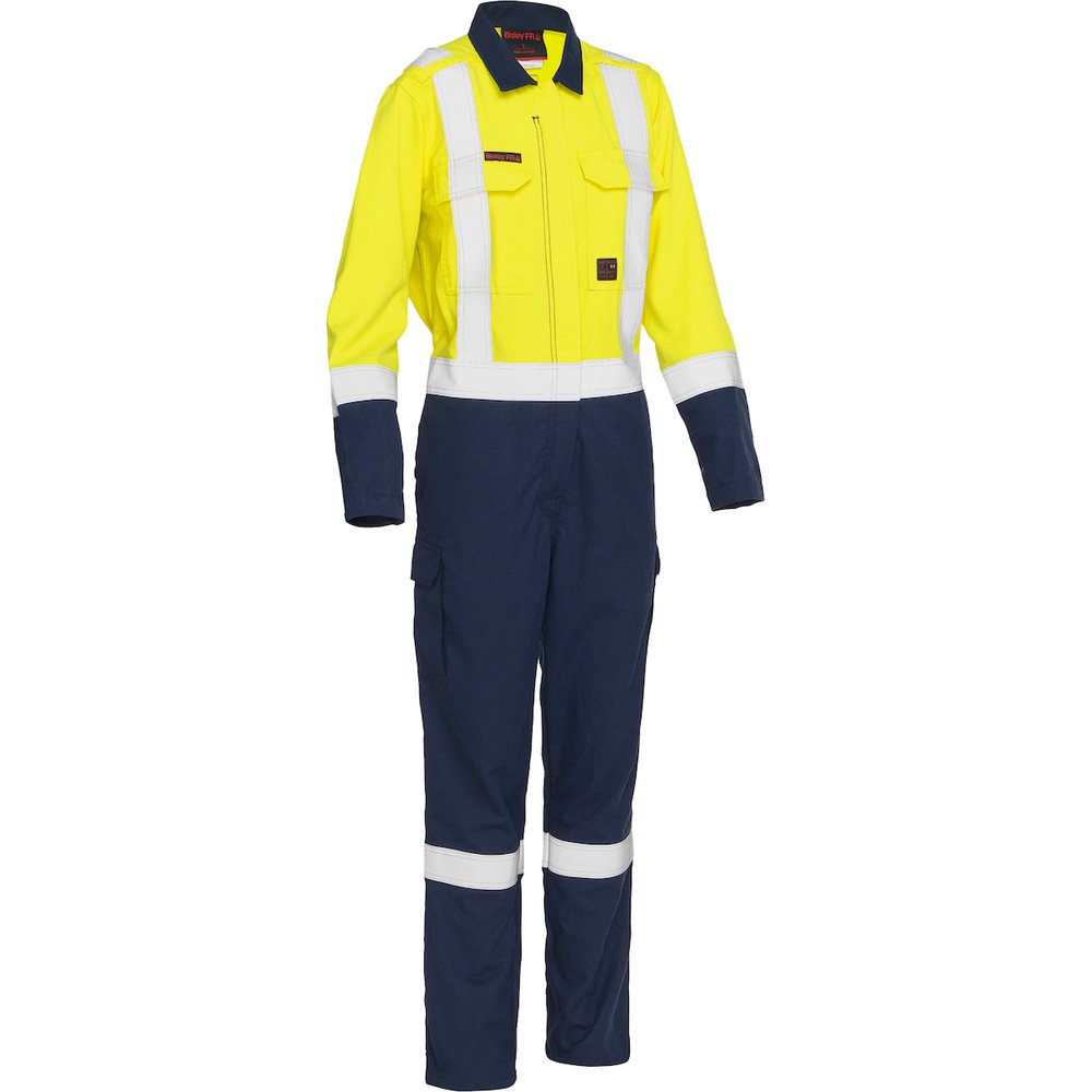 Bisley Workwear by PIP AR/FR Women's Ripstop Coverall YEL/NVY XL