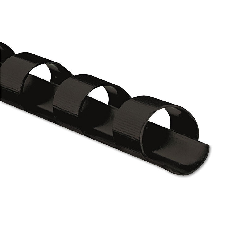 Plastic Comb Bindings for 11 x 8.5 Documents, 19 Rings, 0.38" (55-Sheet) Capacity, Black, 25/Pack
