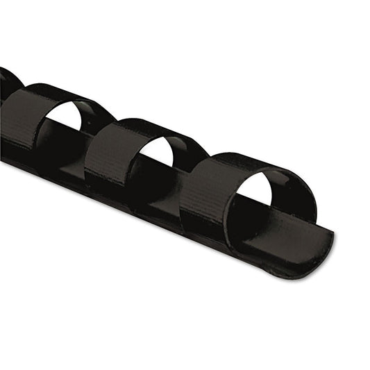 Plastic Comb Bindings for 11 x 8.5 Documents, 19 Rings, 0.38" (55-Sheet) Capacity, Black, 25/Pack