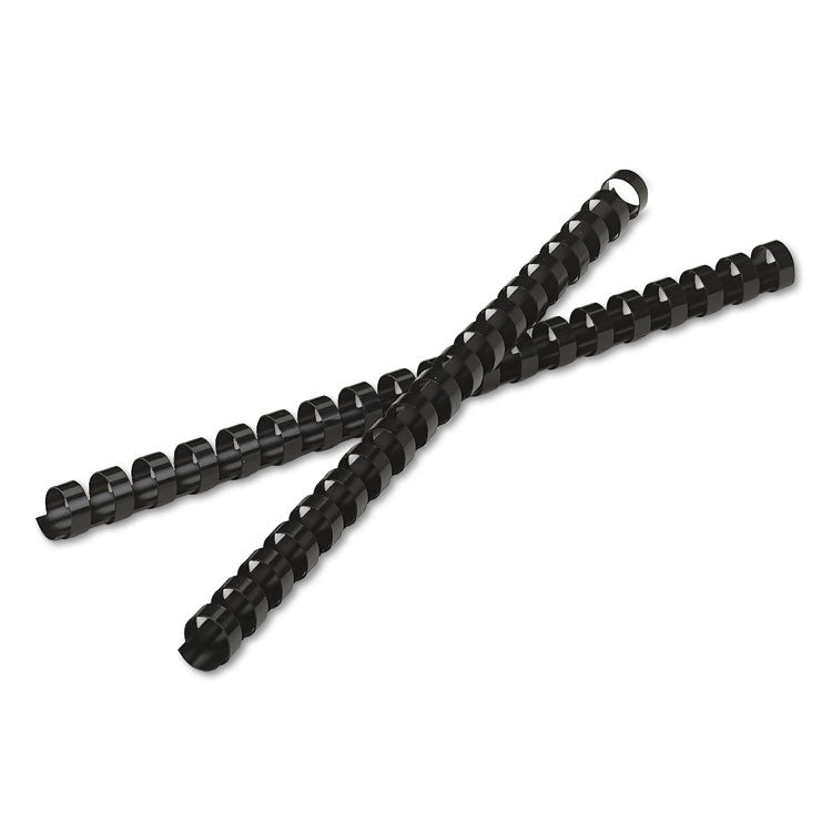 Plastic Comb Bindings for 11 x 8.5 Documents, 19 Rings, 0.5" (90-Sheet) Capacity, Black, 25/Pack
