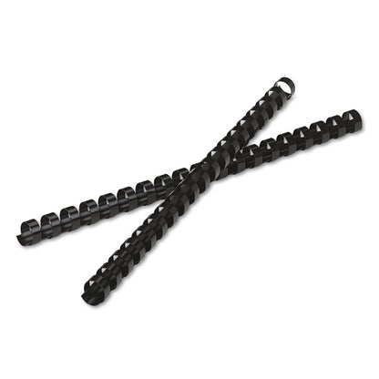 Plastic Comb Bindings for 11 x 8.5 Documents, 19 Rings, 0.5" (90-Sheet) Capacity, Black, 25/Pack