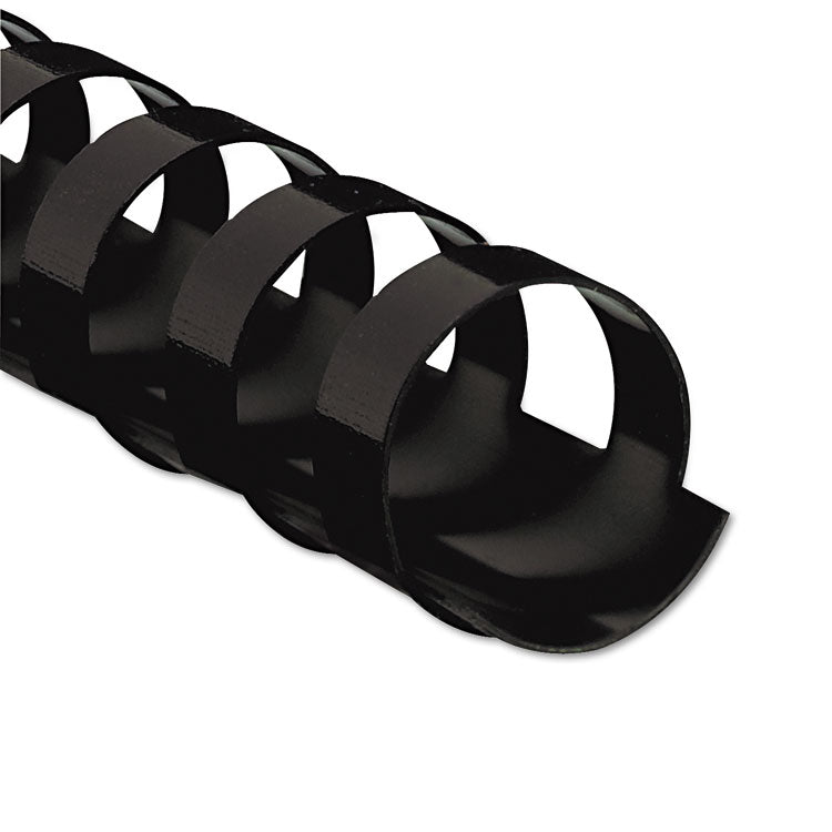 Plastic Comb Bindings for 11 x 8.5 Documents, 19 Rings, 0.5" (90-Sheet) Capacity, Black, 25/Pack