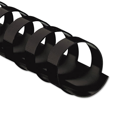 Plastic Comb Bindings for 11 x 8.5 Documents, 19 Rings, 0.5" (90-Sheet) Capacity, Black, 25/Pack