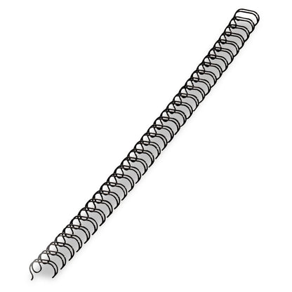 Wire Bindings for 11 x 8.5 Documents, 32 Rings, 0.5" (100-Sheet) Capacity, Black, 25/Pack