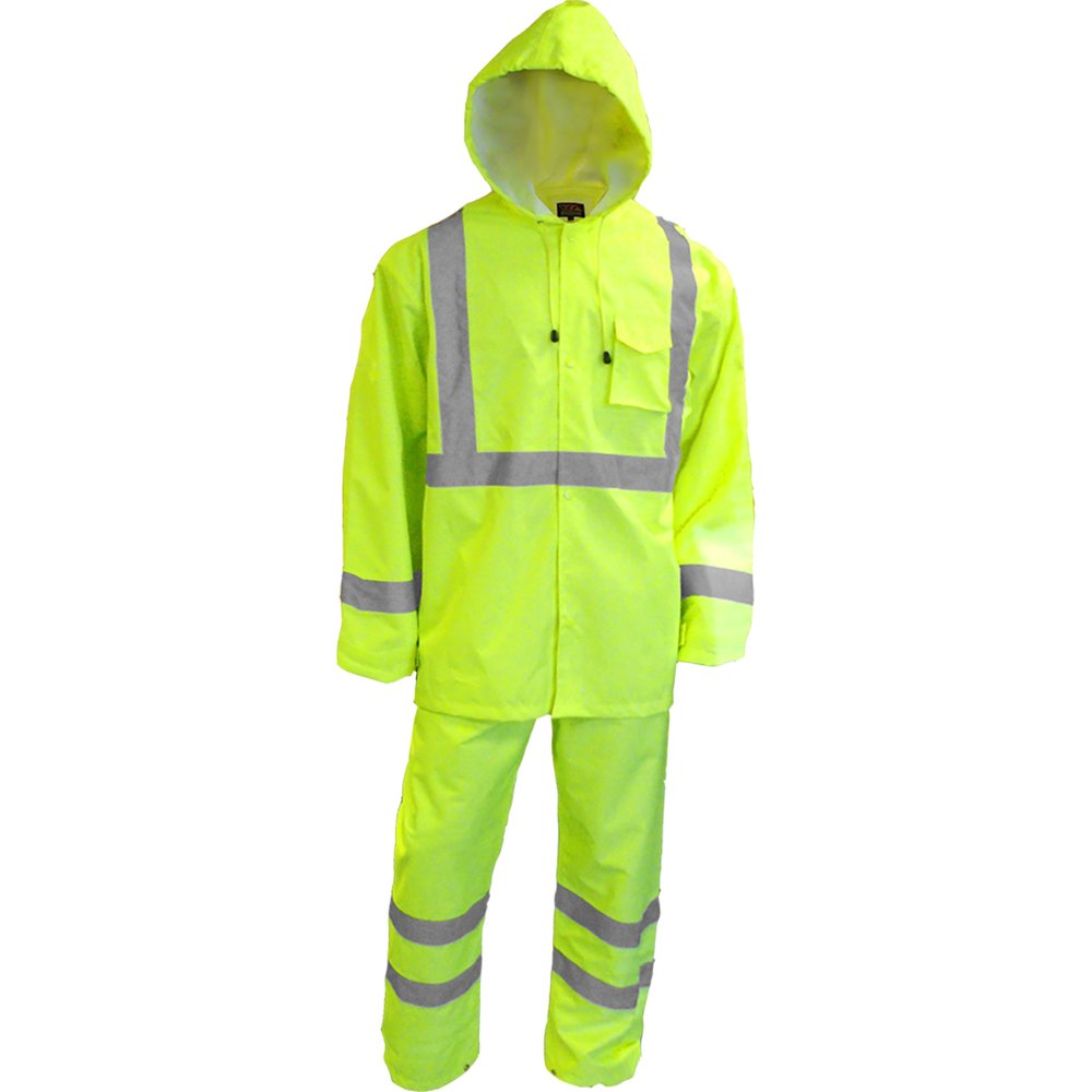 Reflective Apparel by PIP Type R CL3 2-PIECE Rainsuit Set 3X