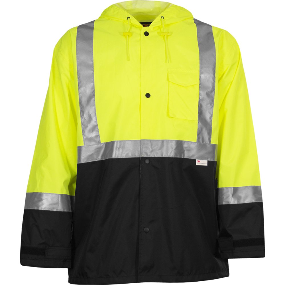 Reflective Apparel by PIP Type R CL3 Wproof Breathable Jacket YEL/BLK L
